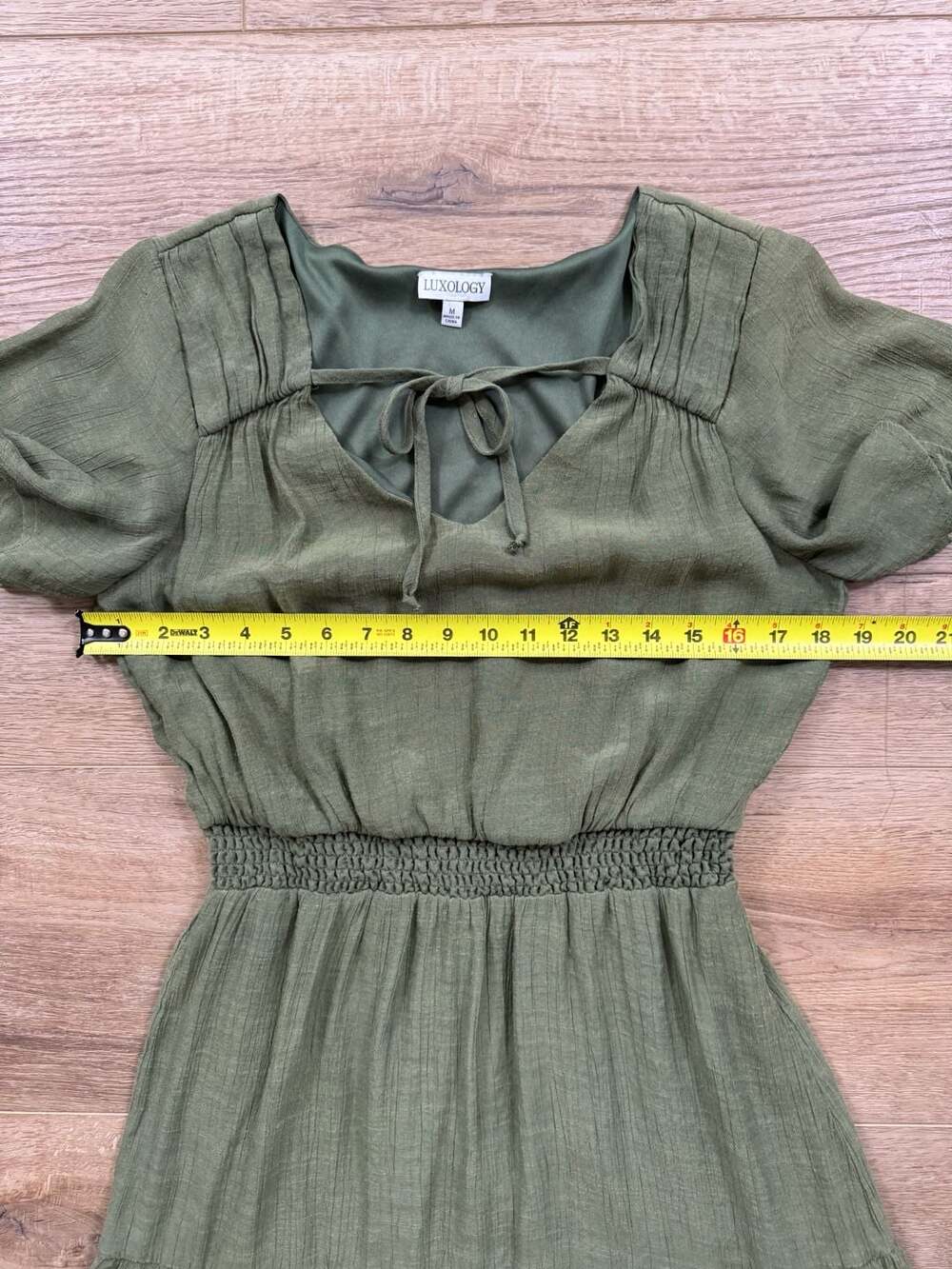 Luxology Olive Green Tiered Midi Dress - Picture 9 of 16